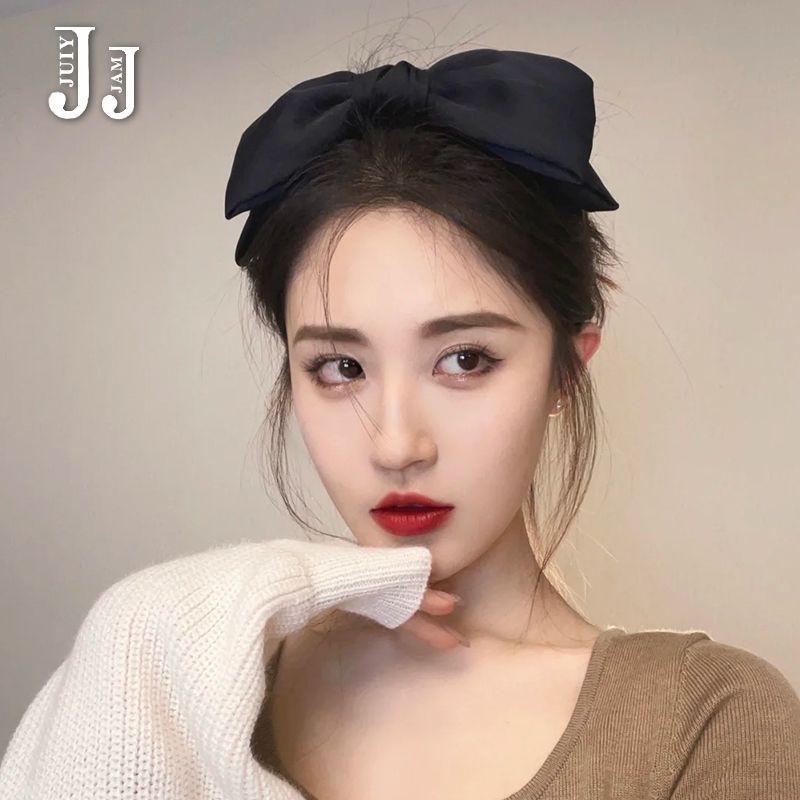 Băng Đô Vải Màu Trơn Đính Nơ To Kiểu Hàn Quốc Dễ Thương