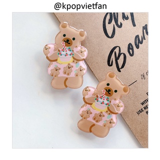 Giá đỡ điện thoại popsocket gấu mặc áo hoa đáng yêu M76