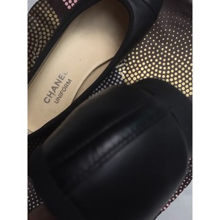 giầy uniform c h a n e l size 36c auth da bê
