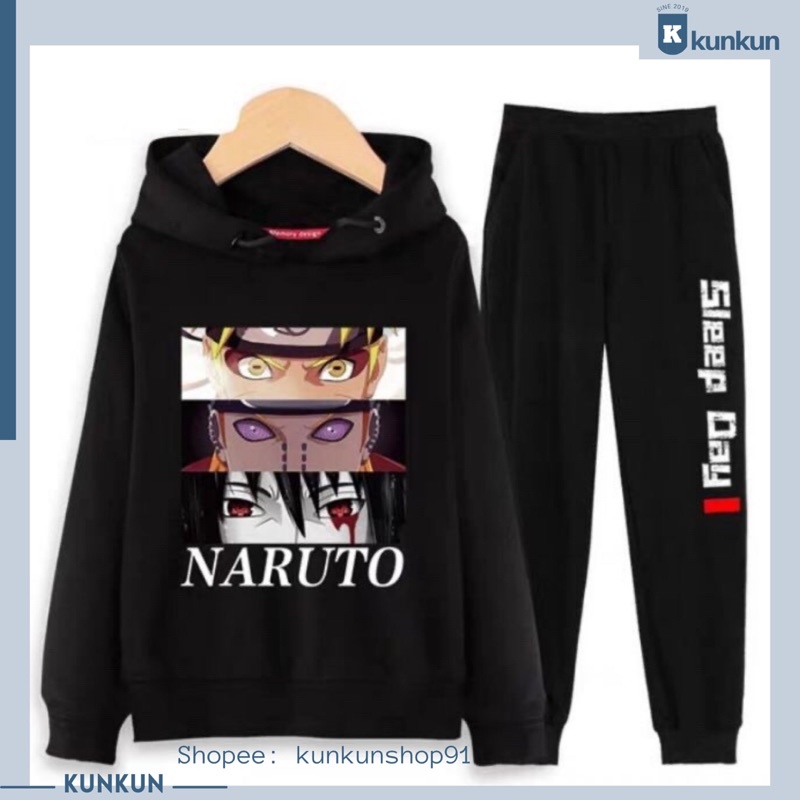 Set Áo Quần Hoodie Dài Nỉ Uchiha Itachi Naruto Nam Nữ Đủ Size