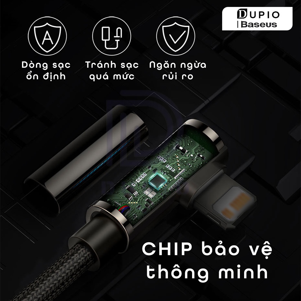 Dây cáp sạc nhanh Dupio Baseus DS05 type c có đèn báo 20W dùng cho chơi game