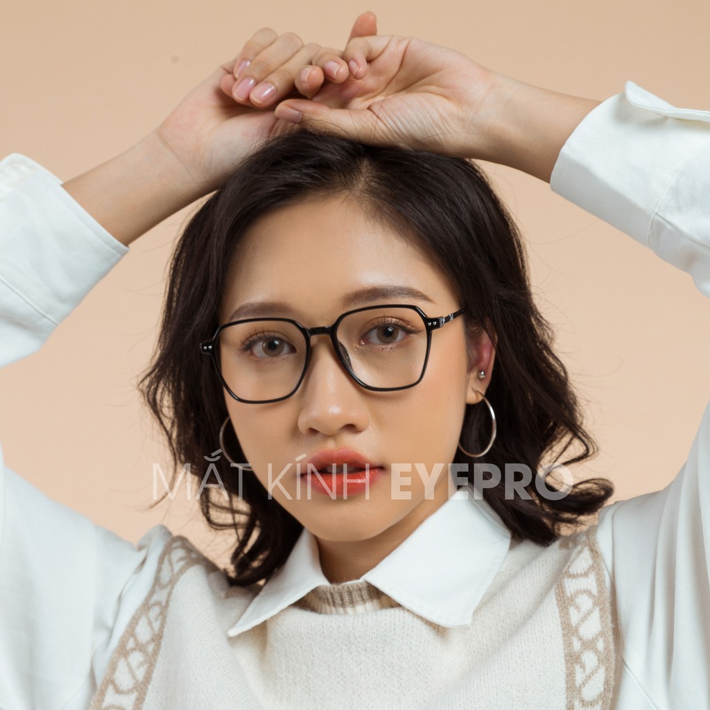 Gọng kính cận nam nữ lắp sẵn cận gọng vuông tròng kính đổi màu, chống ánh sáng xanh - ZG2005