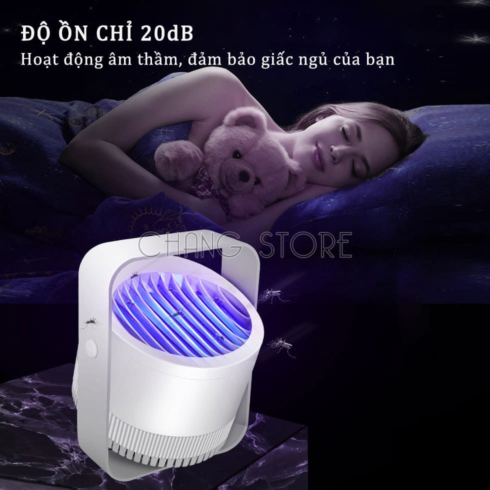 Đèn bắt muỗi Mosquito Killer Lamp Xoay 360 Cao Cấp, Đèn Bắt Muỗi Cảm Ứng Ánh Sáng, Quạt Hút Siêu Mạnh