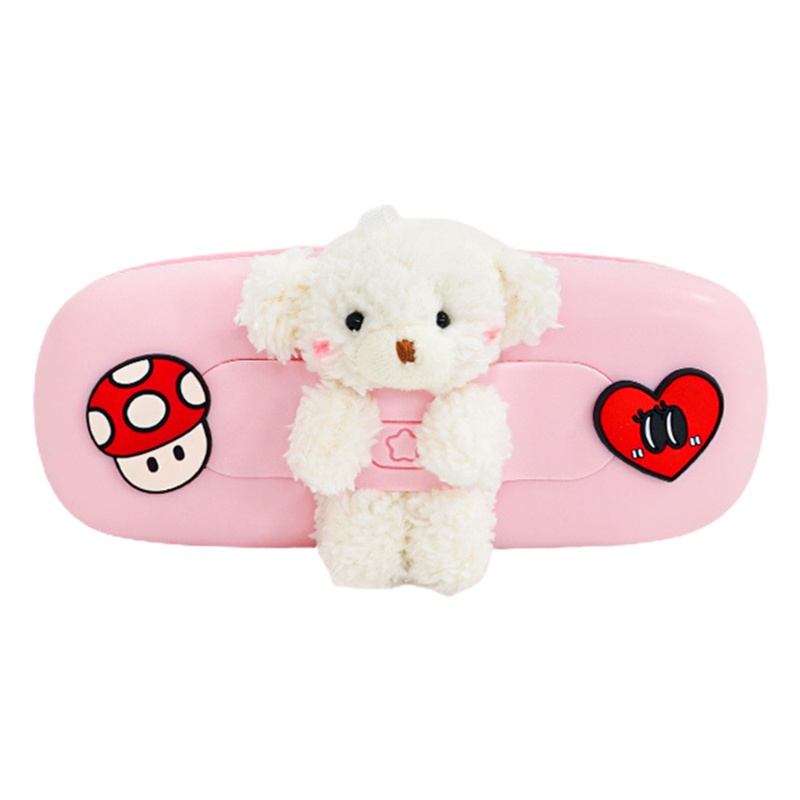 Bóp Viết Silicon Có Khóa Kéo Hình Gấu Bông Dễ Thương