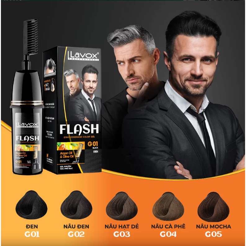 Gel Lược Nhuộm Phủ Bạc Argan Oil &amp; Olive Oil Flash
