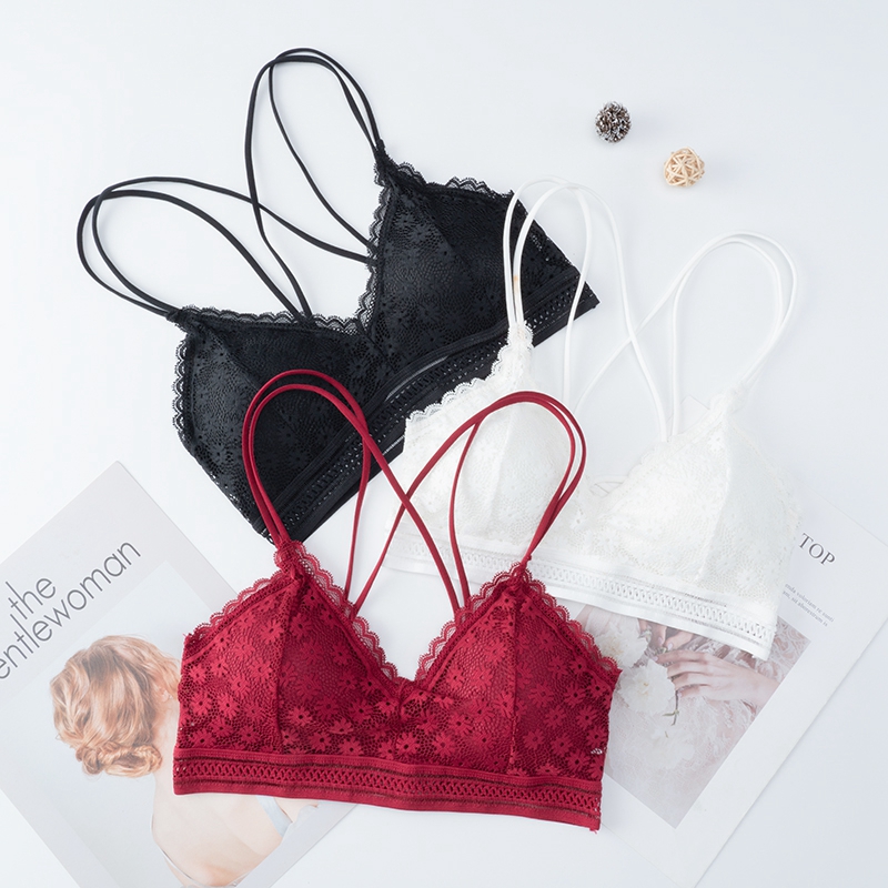 Áo lót dây ecmln họa tiết hoa cúc xinh xắn thời trang cho nữ