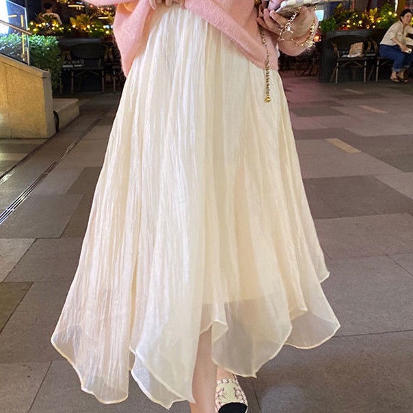 Chân Váy Lưới Dài Dáng Chữ A Lệch Tà Thời Trang Mùa Hè 2022