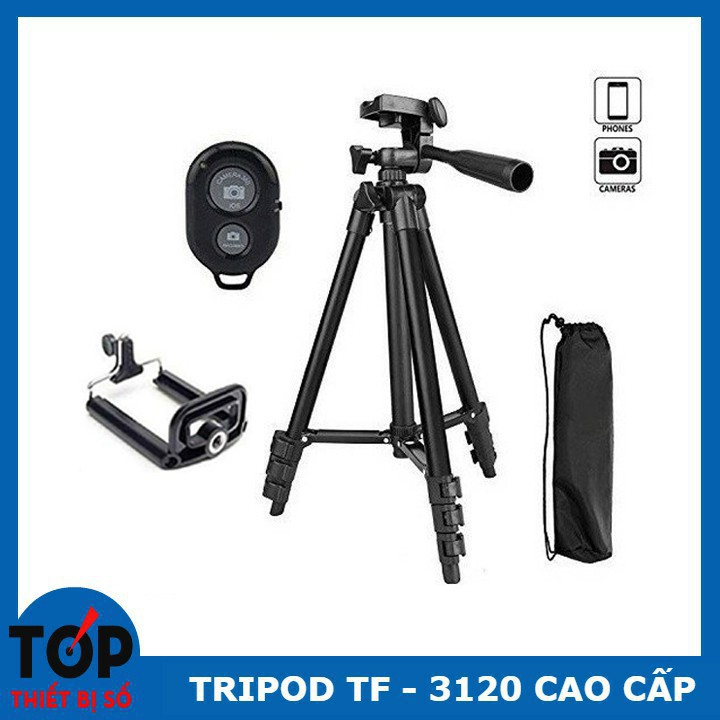 [Mã ELFLASH5 giảm 20K đơn 50K] Gậy 3 chân Tripod TF 3120 + giá đỡ điện thoại