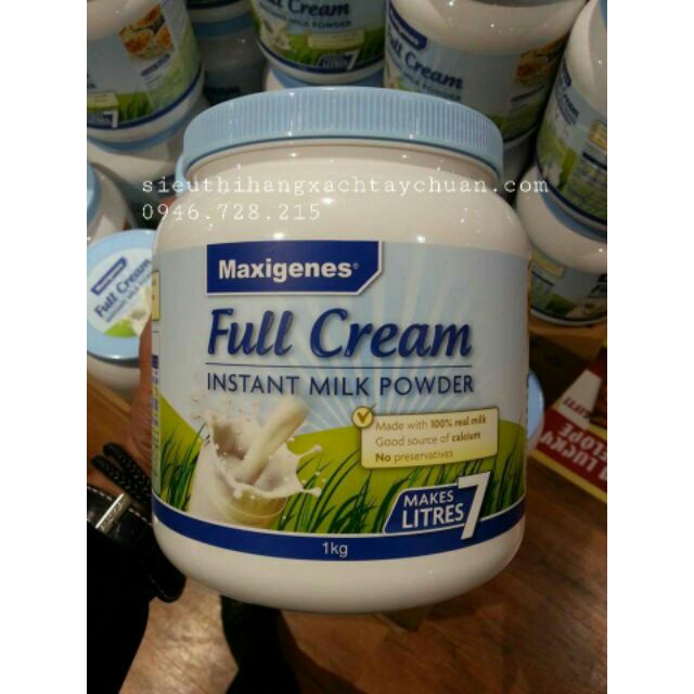 DATE 07.2019 Sữa Maxigenes full cream milk powder 1kg