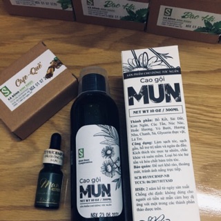 Combo Cao dầu gội đầu MUN 300 ml + tinh dầu dưỡng tóc ngăn tóc gãy rụng, nhanh mọc tóc, phục hồi hư tổn từ thảo dược