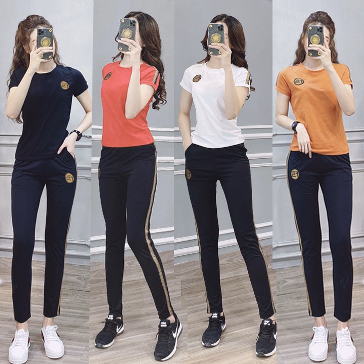 Bộ đồ thể thao nữ thêu logo F5 TT275 [HÀNG XUẤT NHẬT-HÀN QUỐC]