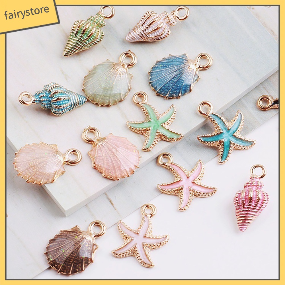 Set 10 Mặt Dây Chuyền Hình Sao Biển / Vỏ Sò Handmade DIY