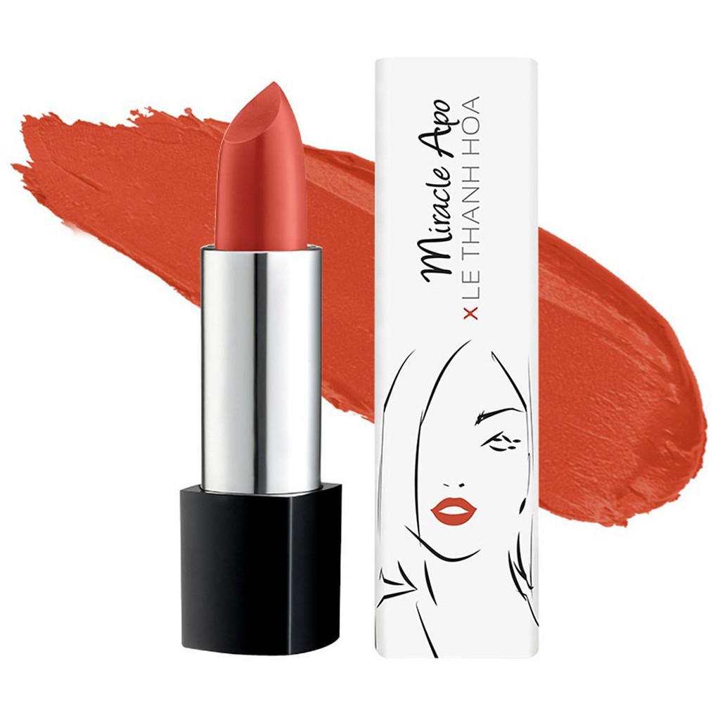 Son lì Miracle Apo Lipstick Matte x Lê Thanh Hòa Festive - Cam cháy 4g *