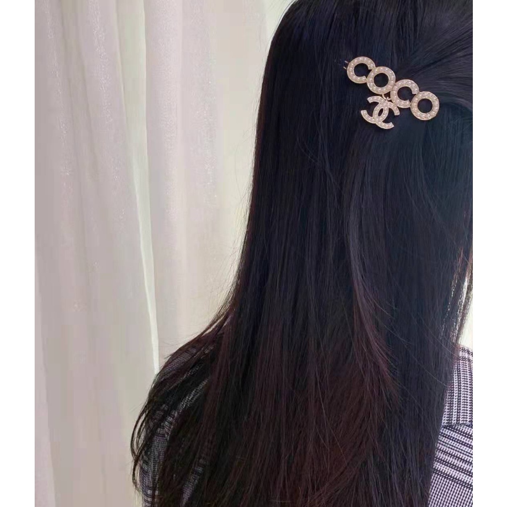 Kẹp tóc kim loại hình chữ C phối ngọc trai thời trang dành cho nữ