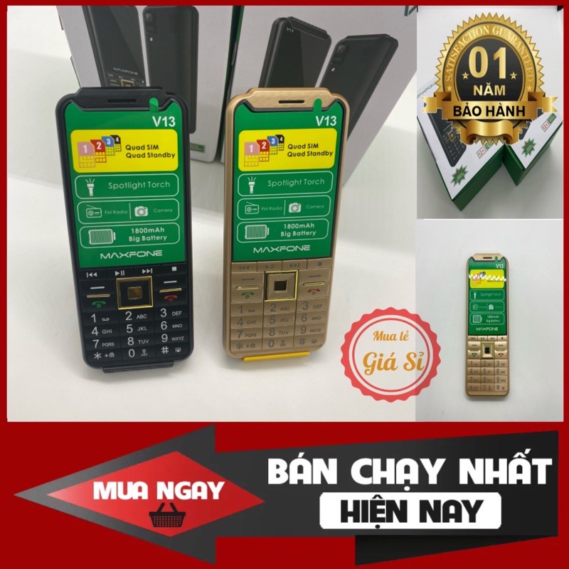 [Mã 2611DIENTU500K hoàn 7% đơn 300K] [ Sỉ ] Điện Thoại MaxFone V13 Pin Khủng Bảo Hàng 12 Tháng | WebRaoVat - webraovat.net.vn