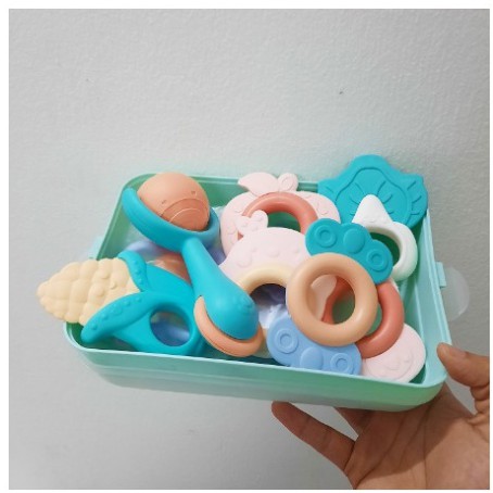 Bộ đồ chơi xúc xắc gặm nướu 10 chi tiết Baby Rattle cho bé, Bộ 10 xúc xắc gặm nướu an toàn Baby Rattle cho bé