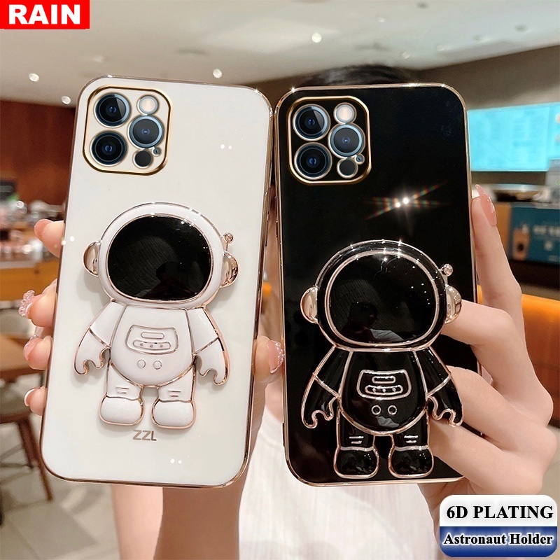 Ốp Điện Thoại Họa Tiết Phi Hành Gia Hoạt Hình Mạ Điện Cho iPhone13 Pro Max iPhone12 Pro iPhone11 iPhoneXr iPhoneXs