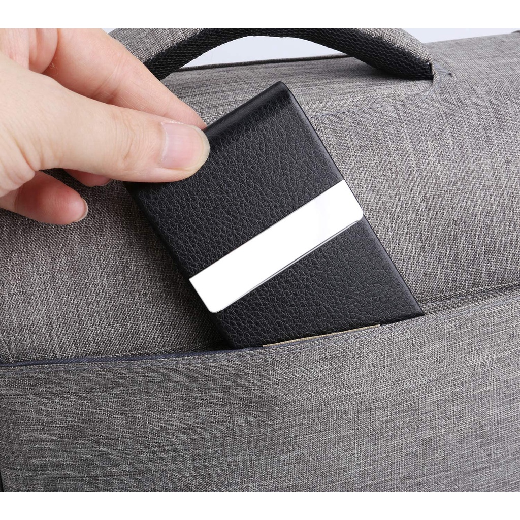 Ví Da pu Phong Cách Doanh Nhân Cho Nam Giá Đỡ