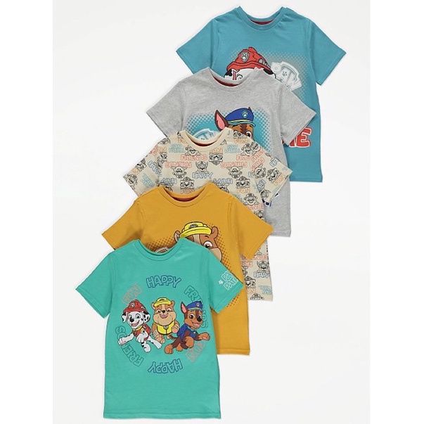 set 5 áo bé trai hoạ tiết chó cứu hộ size 2-4y