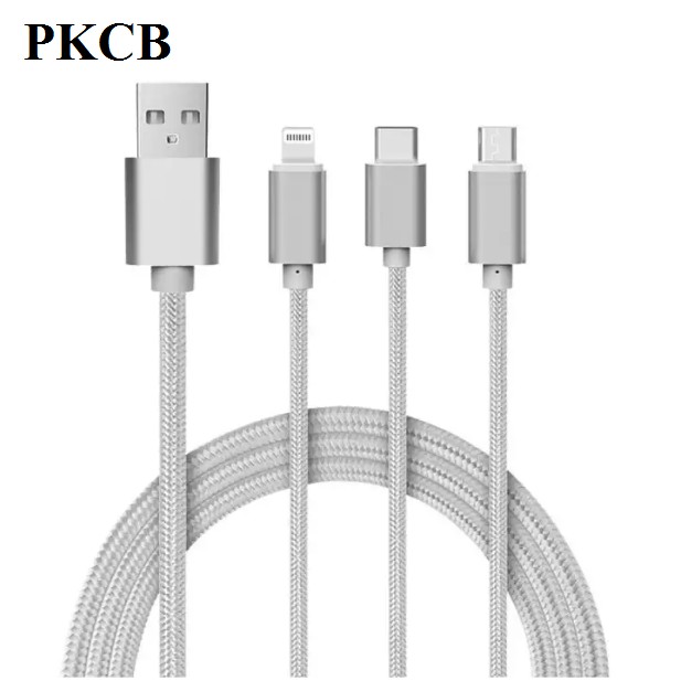 Cáp sạc 3 trong 1 cho IOS, Android Type C cable PKCB78 dài 1 m