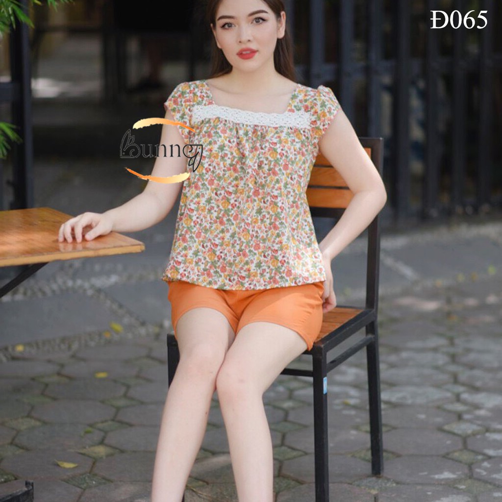 [Bunny] Đồ bộ mặc nhà thiết kế, quần áo nữ mẫu đùi mặc hè xịn sò