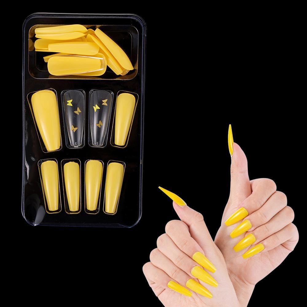 HS Hộp 24 Móng Tay Giả Màu Sắc Nhã Nhặn Dùng Để Trang Trí Móng Nghệ Thuật