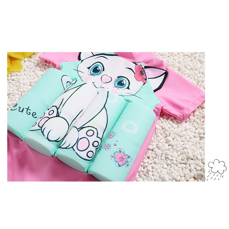 Đồ bơi bé gái có kèm phao hình mèo dang liền thân cho trẻ em_BG17