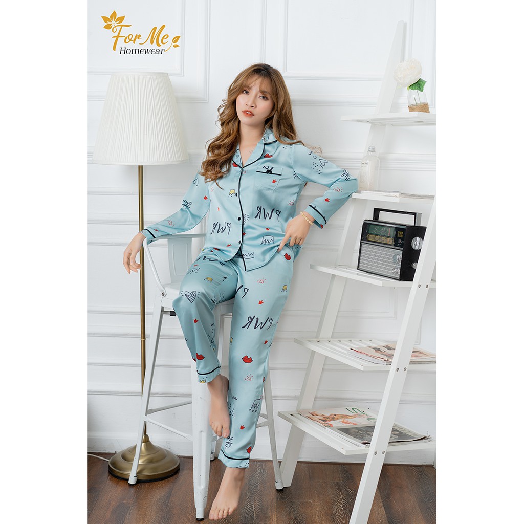 Bộ đồ ngủ, mặc nhà chất Lụa Giấy Luxury kiểu dáng dài tay MÔI ,forme pijama