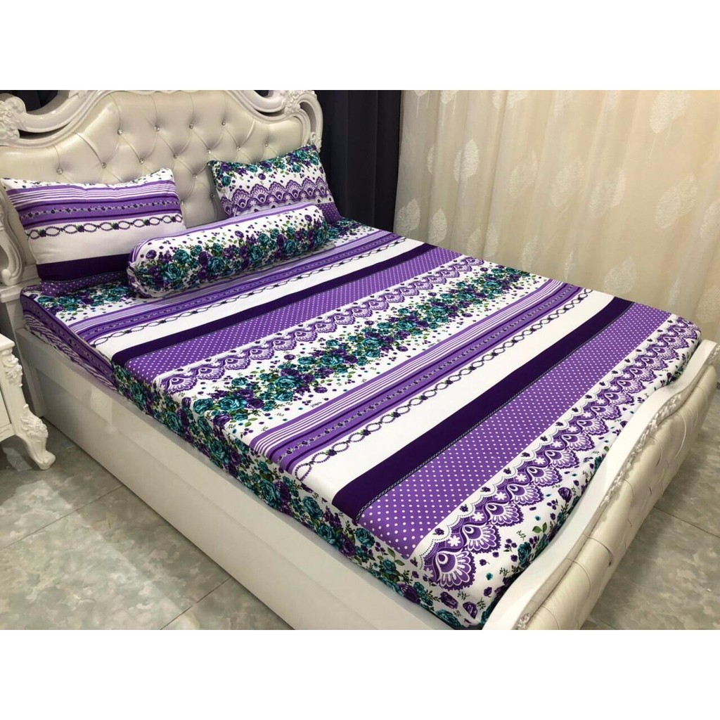Ga thun Hàn Quốc bộ 4 món Hoa 3D tím chọn mẫu