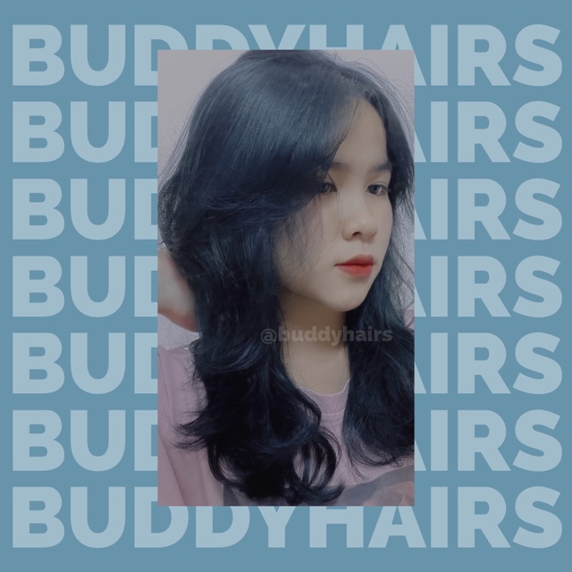 Thuốc nhuộm tóc Xanh dương đen không tẩy lên từ nền đen buddyhairs