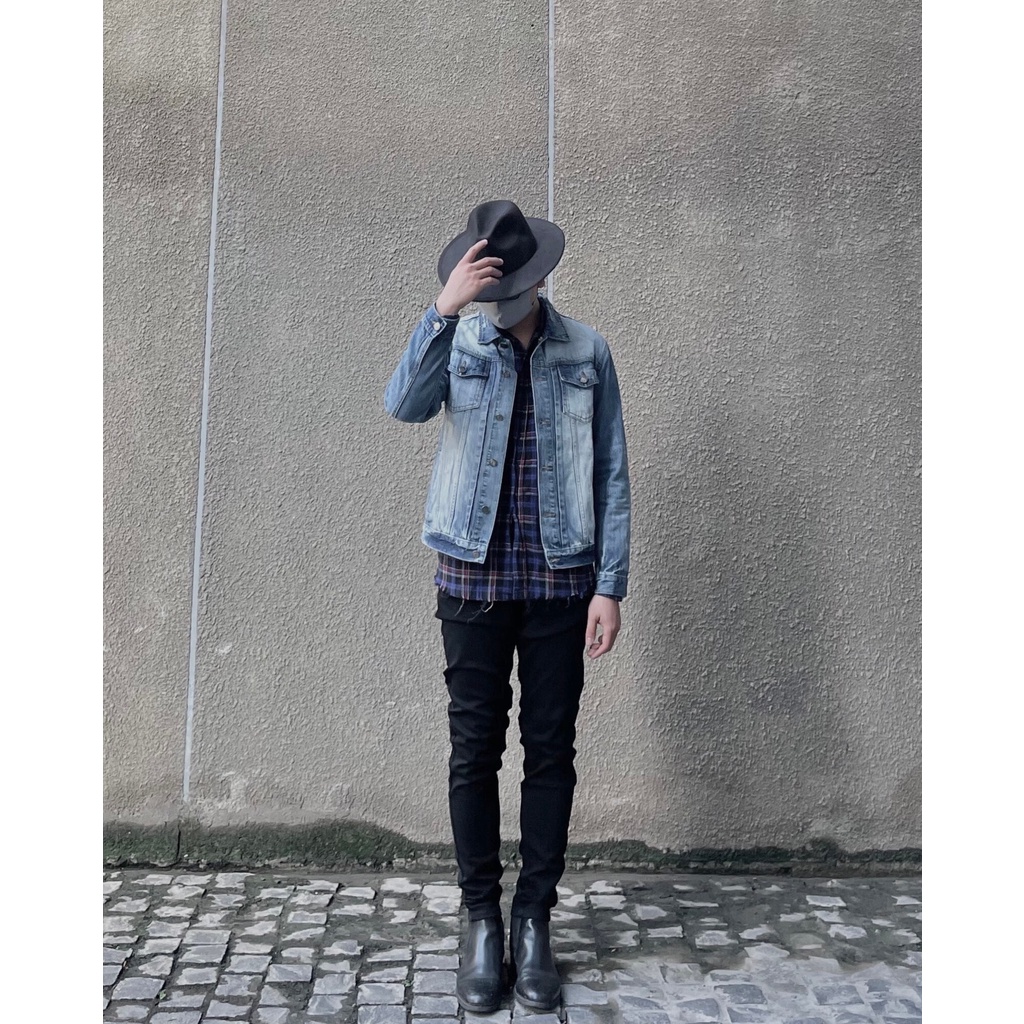 Quần Jeans Nam Snazzy Vải Bò Denim Màu Đen Trơn Co Giãn Form Slimfit All Black