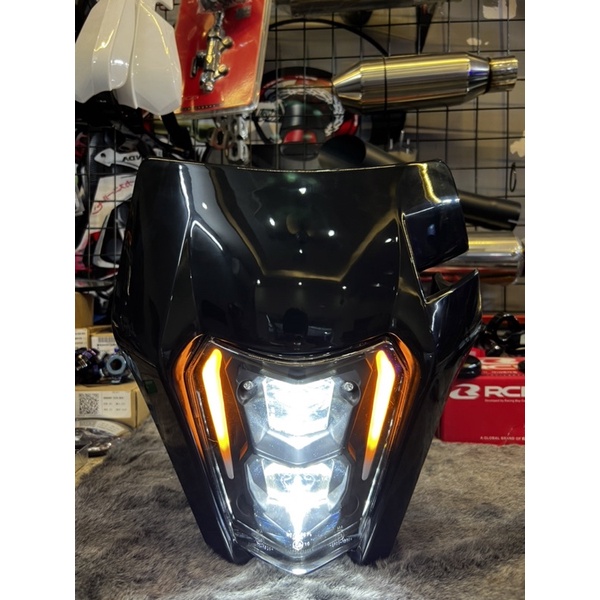 Mặt nạ cào cào KTM led tích hợp xi nhan dành cho các dòng cào Cào CRF150L, WR155r, KLX250, KTMEXC, XTZ125, KLX150
