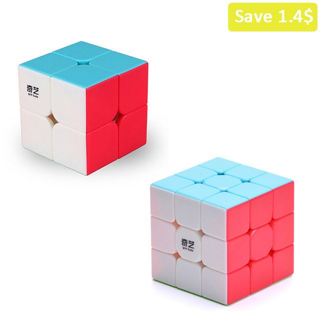 🔥Hot🔥 Combo 2 Khối Rubik 2x2 + 3x3 Đồ Chơi Xếp Hình Thông Minh. Ribic 2 3 Tầng Xoay Trơn