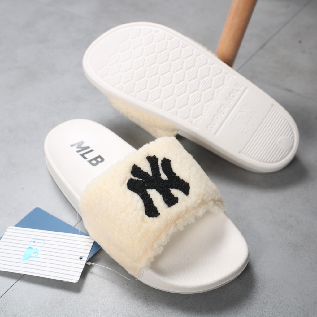 Dép M.L.B quai ngang cao cấp lông cừu hot trend 2022 Full box, tem tag , tem size