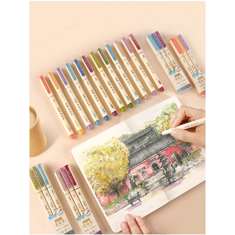 Bộ 3 Bút Lông Mềm Vẽ Tranh Thư Pháp C6335