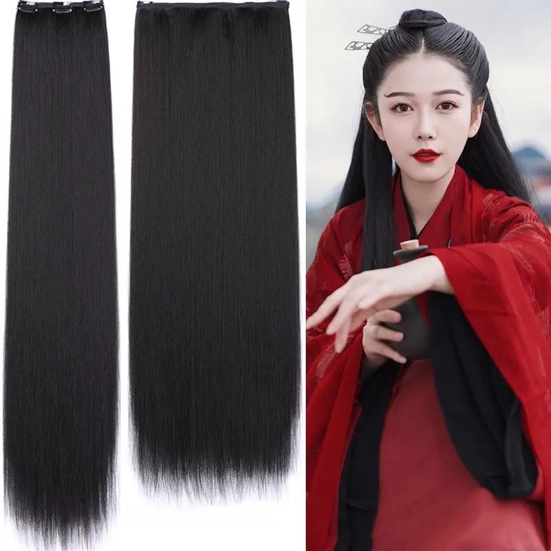 Tóc cổ trang dạng dải dài sau lưng nhiều kích thước có sẵn kèm phím bấm dùng vấn tóc hanfu