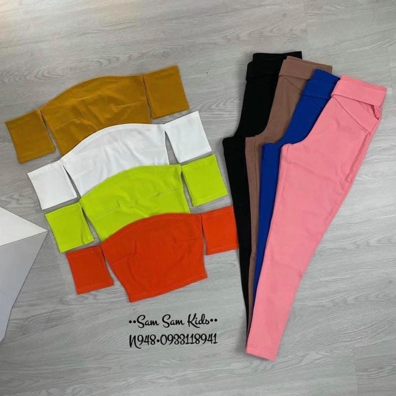 Set bộ body xẻ vai bé gái