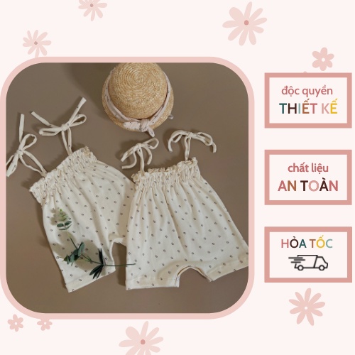 Jum cho bé gái hai dây BERRYBABY chất liệu cotton HQ hoa nhí, hai dây, buộc nơ xinh xắn - Vievie