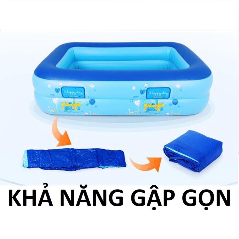 Bể Bơi Phao Cho Bé - 3 Tầng – 1m8 – Có Đáy Chống Trượt