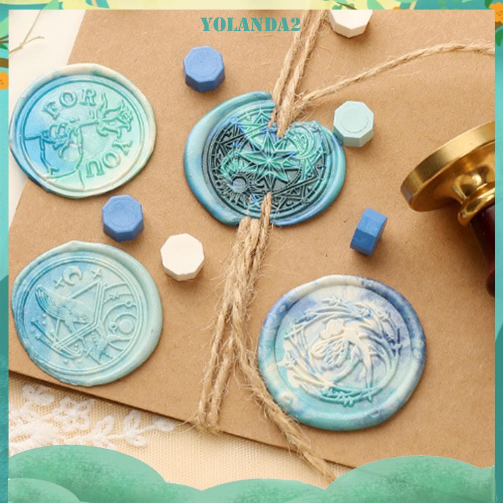 Bộ 100 Viên Sáp Niêm Phong Hình Bát Giác Đóng Gói Bì Thư Phong Cách Cổ Điển Trang Trí Cho Thiệp Cưới