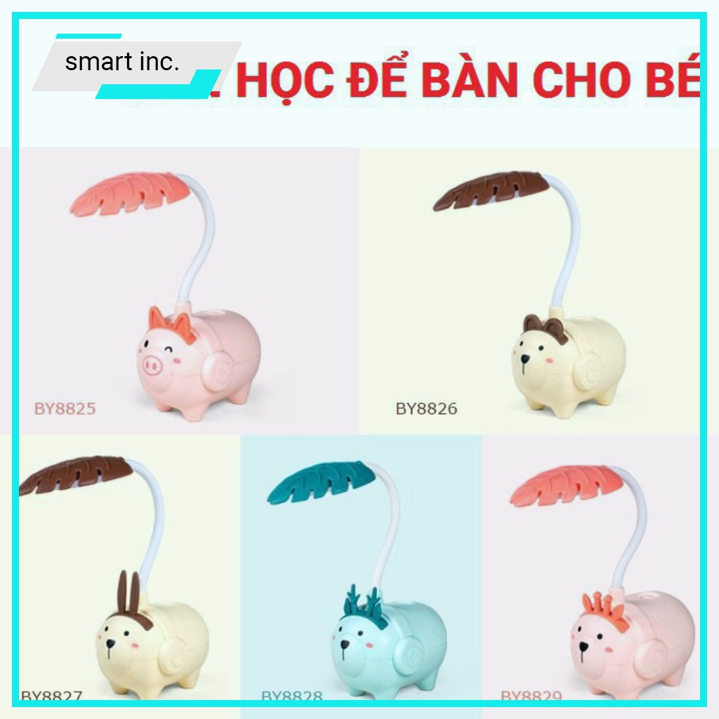 Đèn Đọc Sách Sạc Pin Tích trữ Điện Hình Thú Đèn Led Mini Trữ Điện Đèn Học Để Bàn Cho Bé Học Sinh Chống Cận Nhỏ Gọn