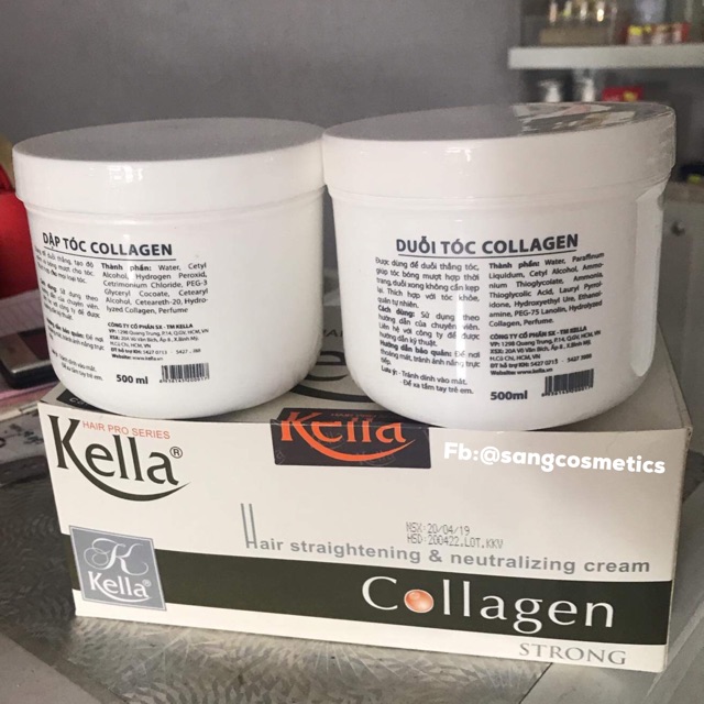 Kem Duỗi Tóc Thuốc Ép Tóc Kella Collagen Strong Trắng