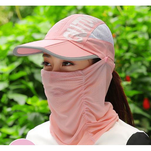 PVN31116 Mũ Chống Nắng Nữ Mùa Hè Lưỡi Trai, Che Mặt Có Khẩu Trang, Chất Lưới Thoáng Khí Có Thể Gấp Gọn T2