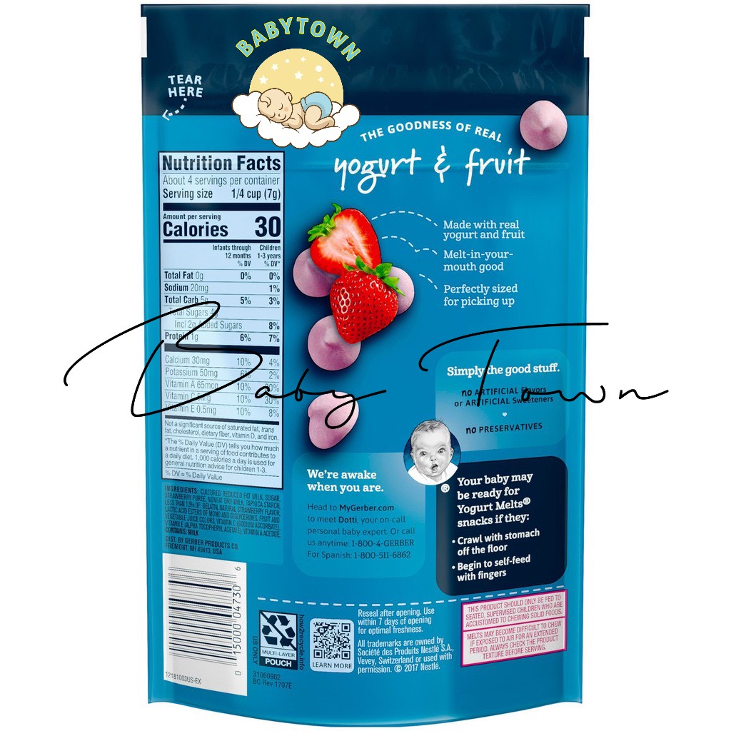 Bánh sữa chua khô Gerber/ Sữa chua sấy lạnh/ Bánh gạo lứt hữu cơ Mom's Choice cho bé ăn dặm 6m+