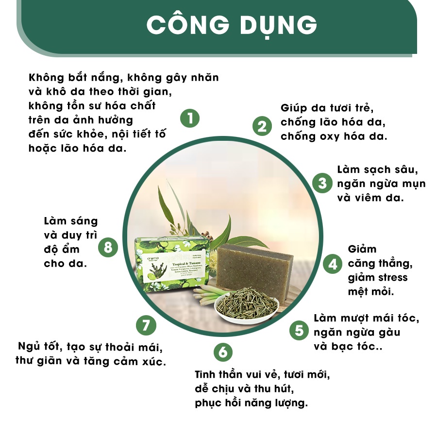 Xà phòng handmade / Xà phòng tinh dầu Nhiệt đới Mù U