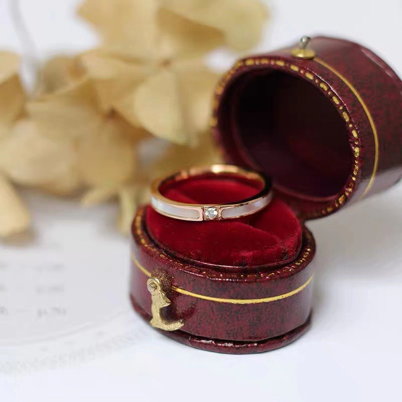 Nhẫn thép titan mạ vàng hồng đơn giản chống thấm nước chống mồ hôi thời trang Hàn Quốc dễ phối đồ cho cặp đôi nam nữ