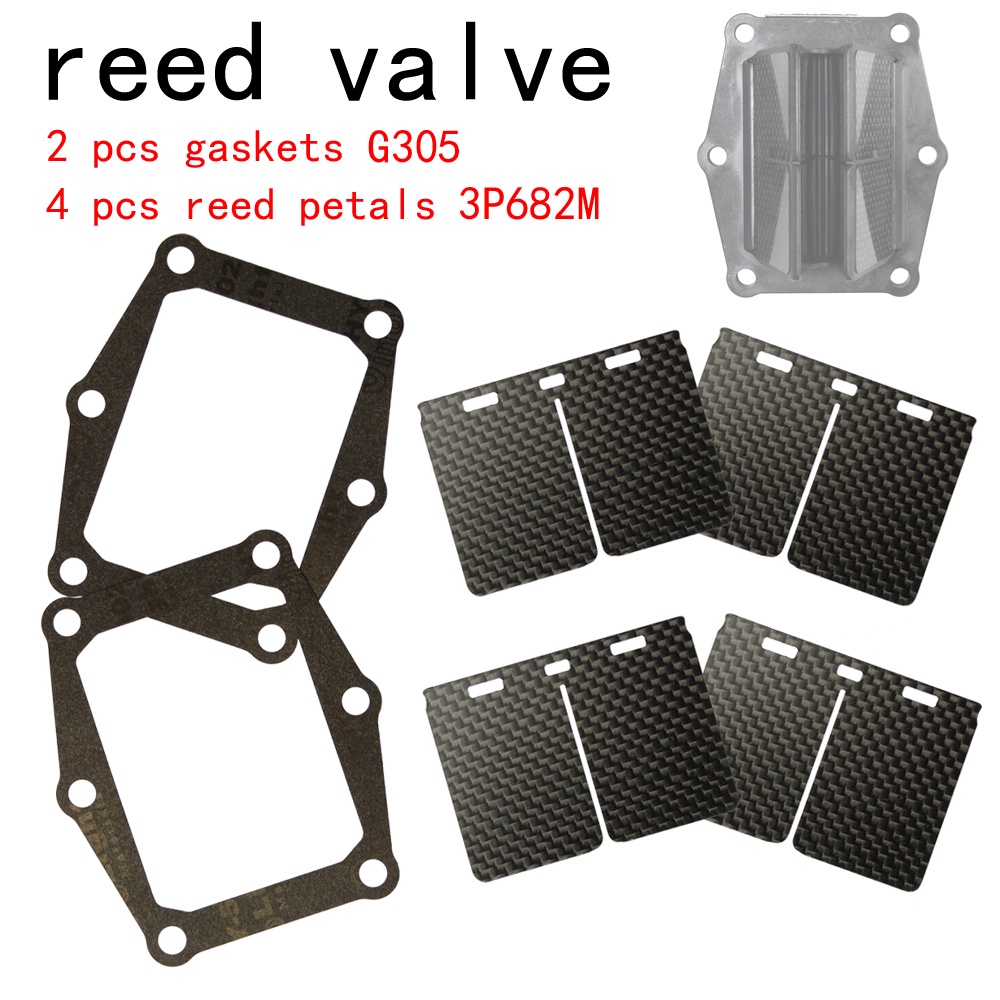 bằng sợi carbon VForce V305A 4 miếng van lau thay thế cánh hoa 3P682M và 2 miếng đệm G305 cho Honda CR250R 1986-2001 TRX250 ATV 1986-1989