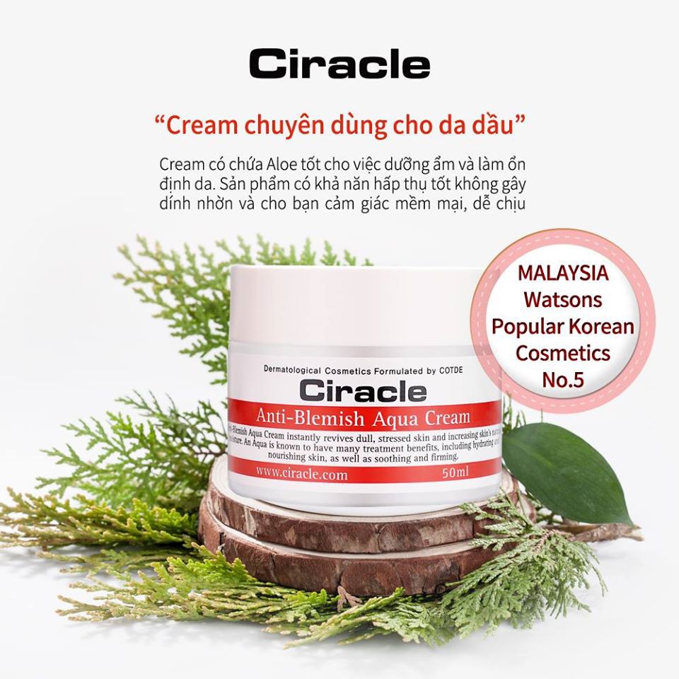 Kem dưỡng cấp ẩm, làm dịu da Ciracle anti blemish aqua cream