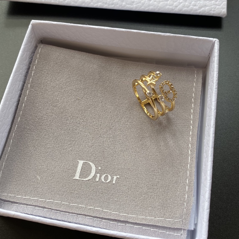 Nhẫn Đeo Tay Dior Xi Mạ Vàng / Bạc 925 Có Chữ Phong Cách Hàn Quốc Cho Nữ