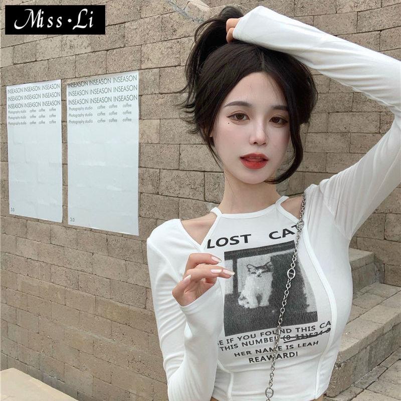 Áo Thun Tay Ngắn Dáng Ôm In Họa Tiết Thời Trang Mùa Thu Mới Cho Nữ